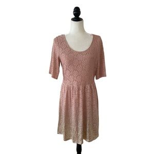 Maison Jules Pink & Gold Ombré Lace Dress